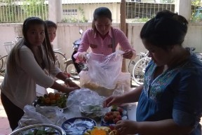 Preparing food for the launch