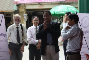 H.E. Sem Sokha, Secretary of State of Social Affairs, Veterans, and Youth Rehabilitation arrives at the opening ceremony