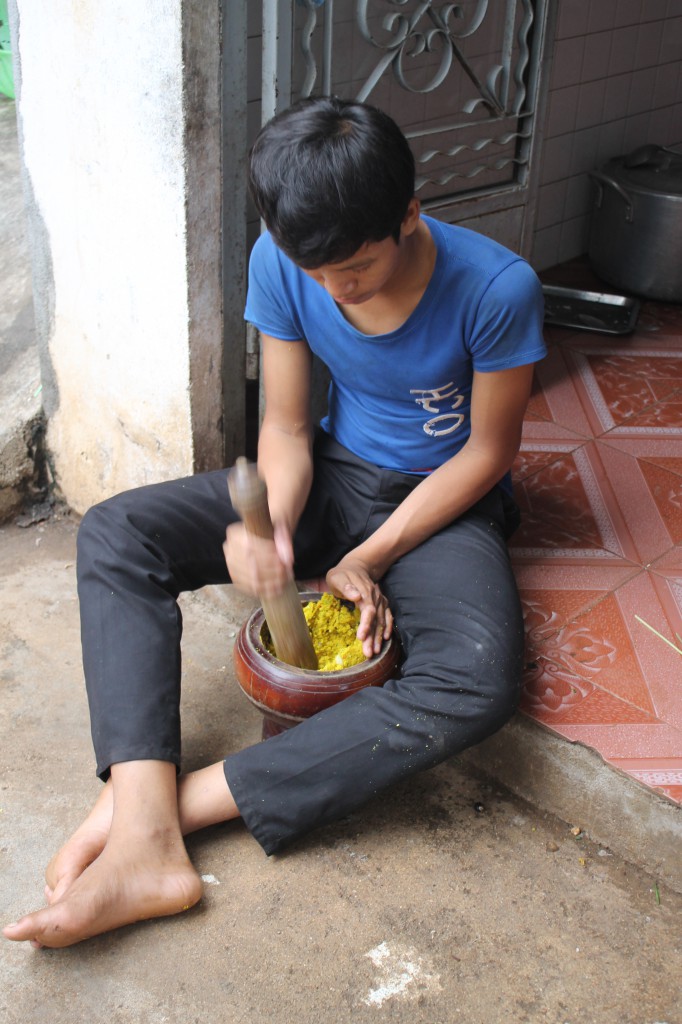 The student that grinds the spices gets the best work-out of the night