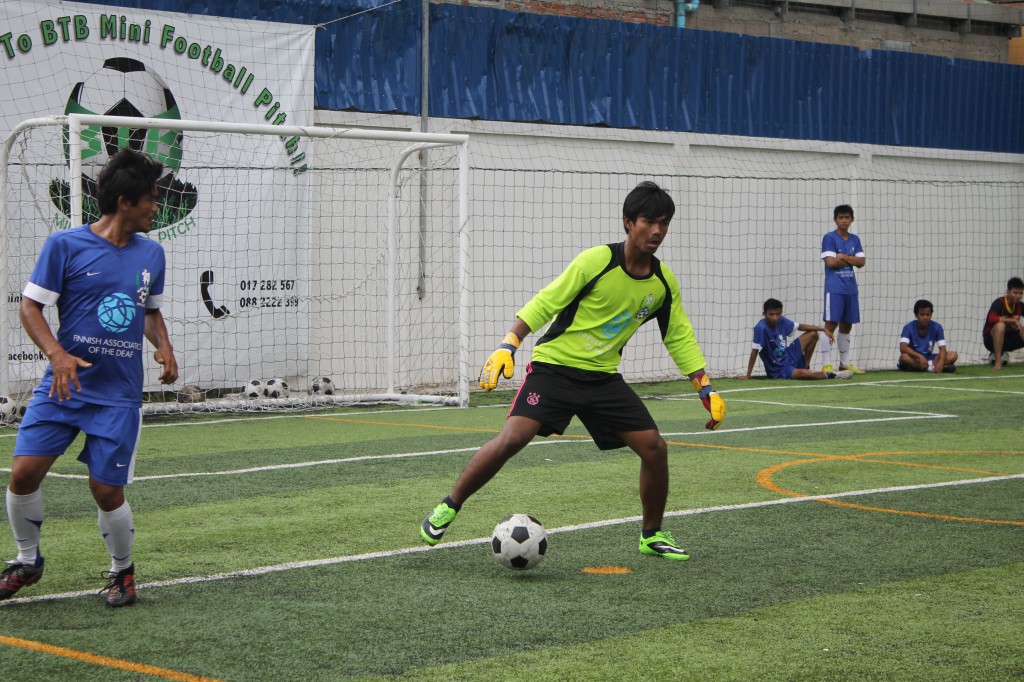 The goalie is out of the box