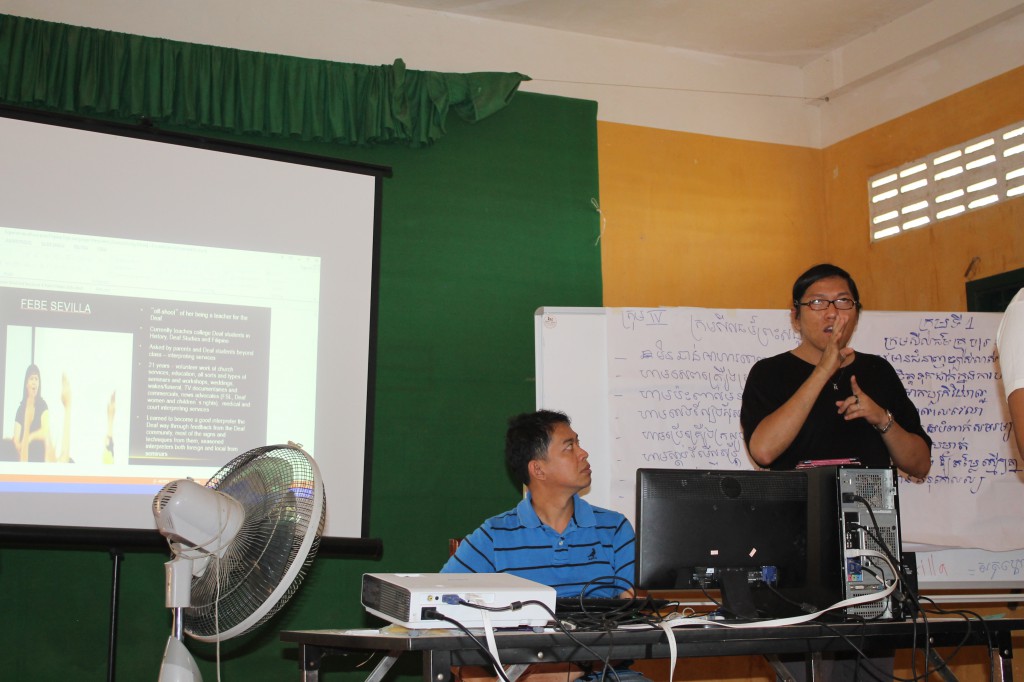 Rapha presenting case studies of interpreters in the Philippines.