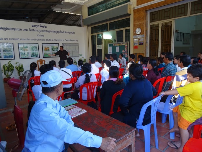 The full house of students, parents, and staff at the opening ceremony in Phnom Penh